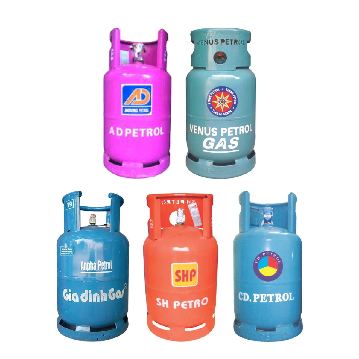 Bình gas dân dụng các thương hiệu trong nước